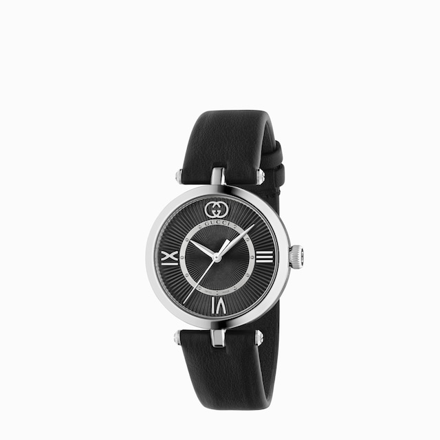 GUCCI 腕時計　ディアマンティッシマ ウォッチ 27mm ブラック　ゴールド ディアマンティッシマ ウォッチ、27mmブラックレザー | GUCCI公式