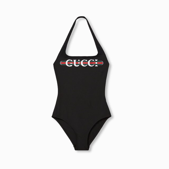 Sparkling jersey swimsuit with print