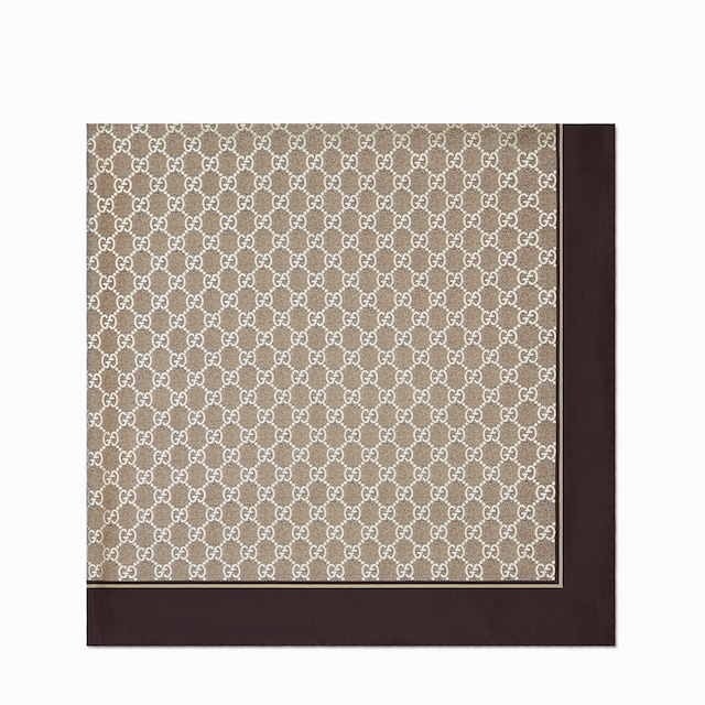 Laminated printed silk twill carré