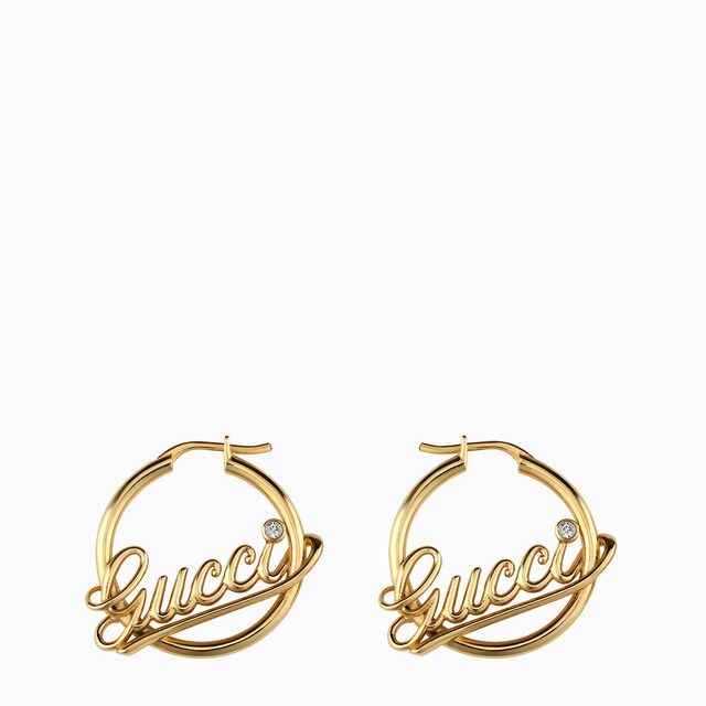 Hoop earrings with Gucci script