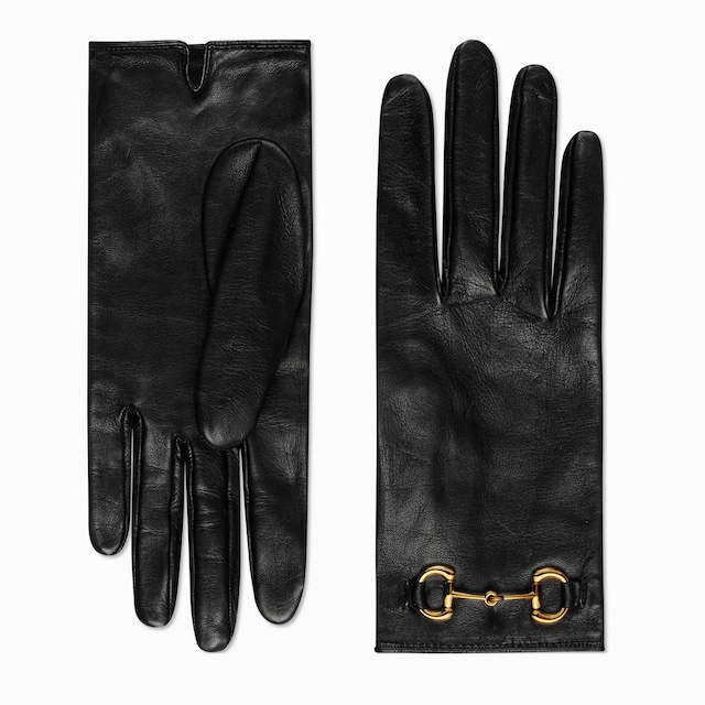 手袋 Gucci leather gloves with Double G Leather gloves with Double G in black | GUCCI® US