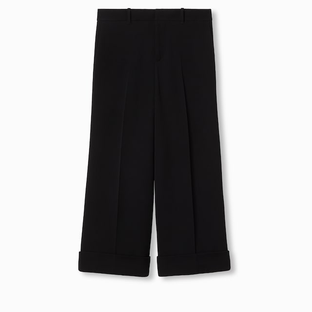 Pantalon en sablé de viscose avec broderie