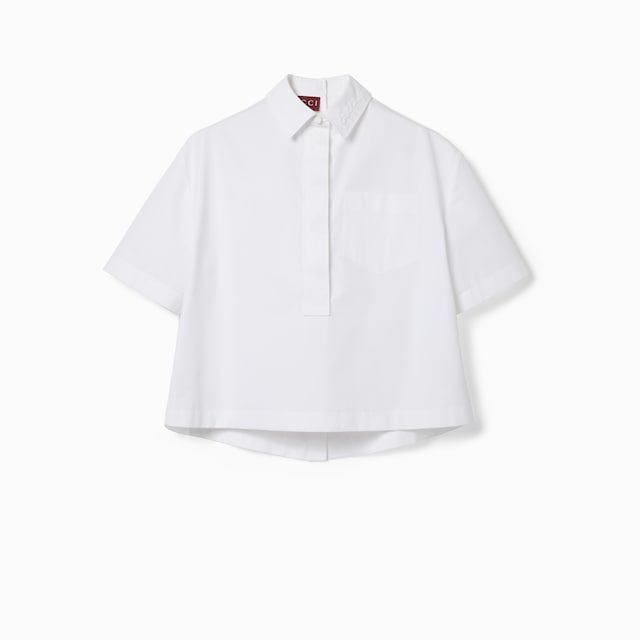 Embossed cotton poplin shirt