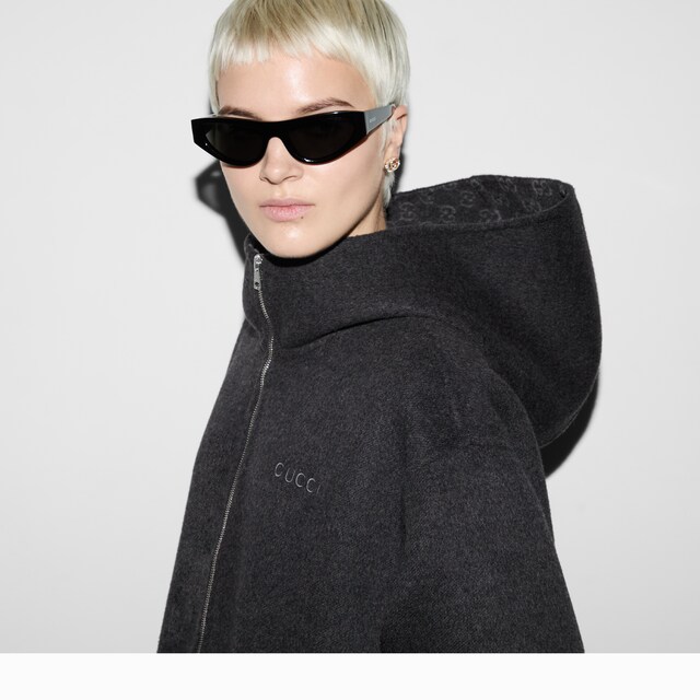 Embroidered wool and silk hooded jacket - image 3