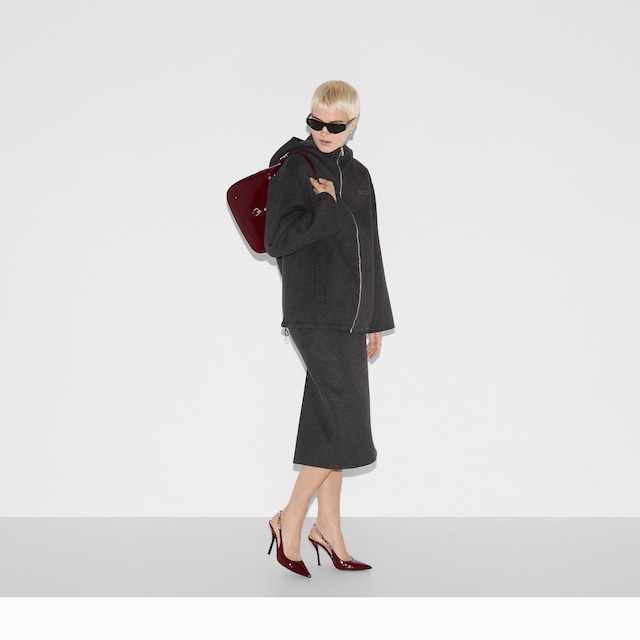 Embroidered wool and silk hooded jacket - image 2