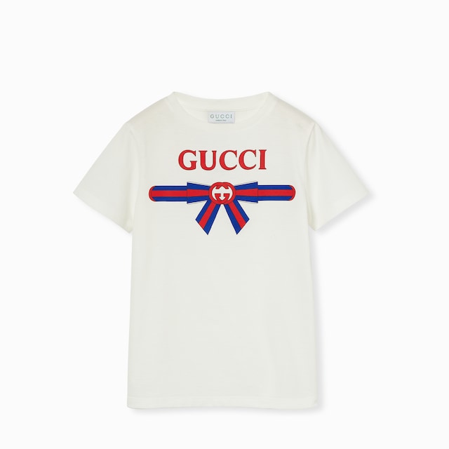 Children's printed cotton T-shirt in light pink | GUCCI® US
