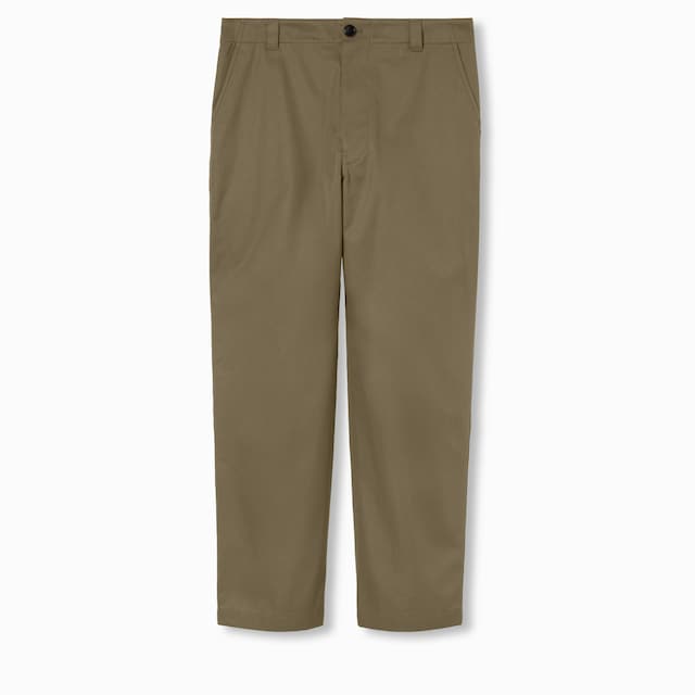 Pantalone in twill di cotone con dettaglio Web