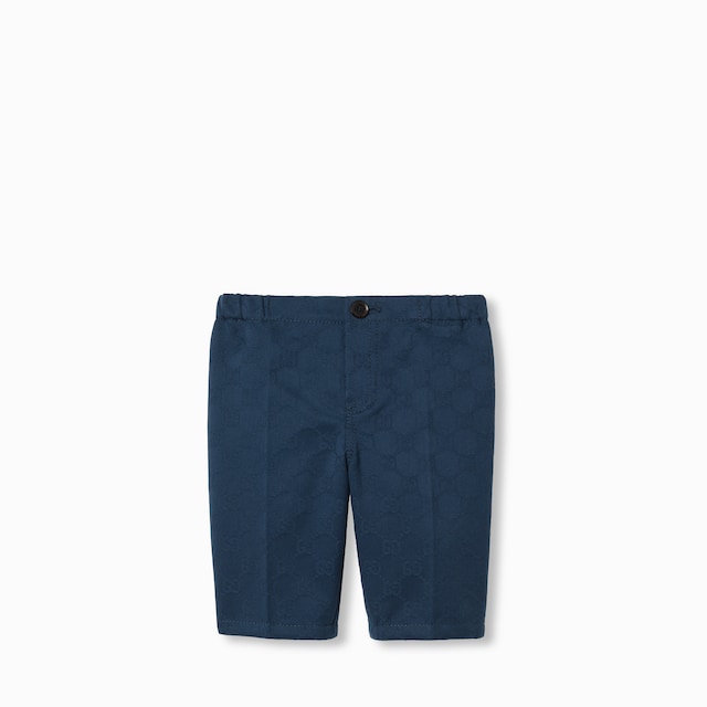 Baby stretch cotton pants with Web in dark blue | GUCCI® US