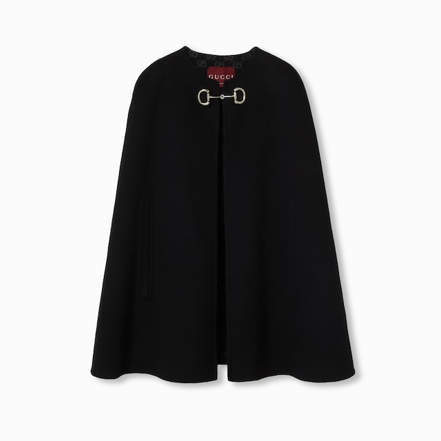 Wool and silk Horsebit cape