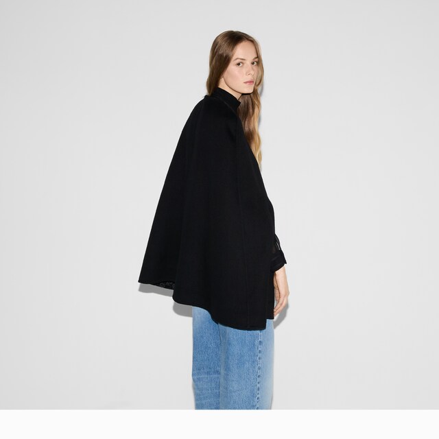 Wool and silk Horsebit cape - image 4