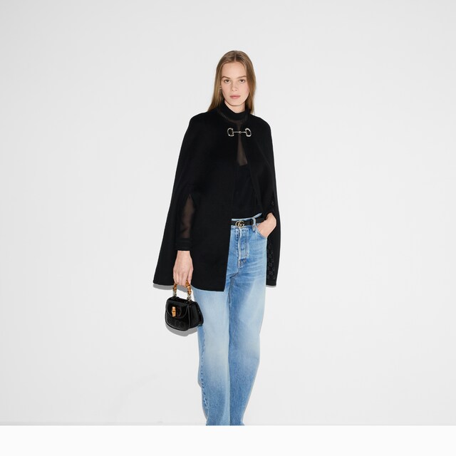 Wool and silk Horsebit cape - image 2