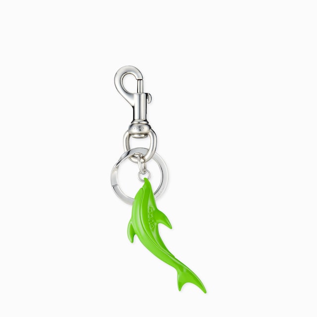 Engraved dolphin keychain charm