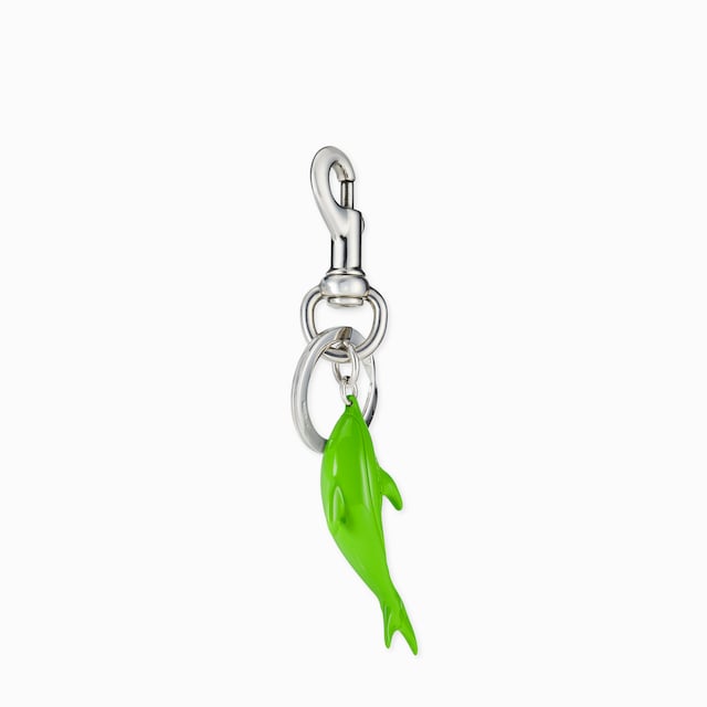 Engraved dolphin keychain charm