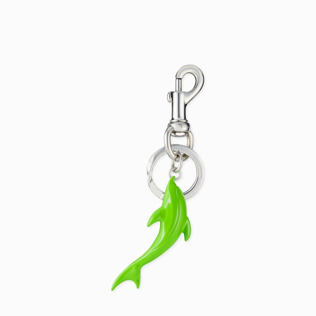 Engraved dolphin keychain charm