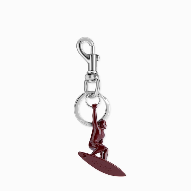 Engraved surfer keychain charm