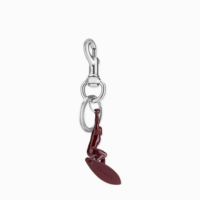 Engraved surfer keychain charm