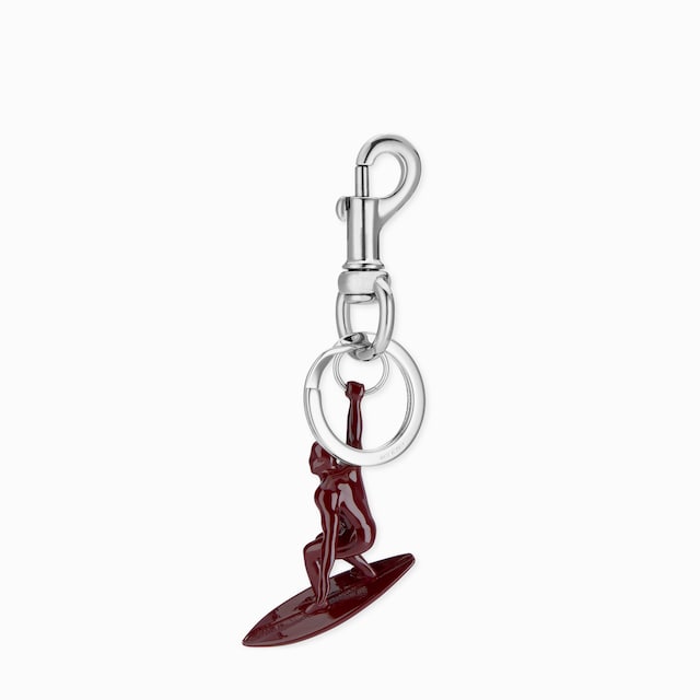 Engraved surfer keychain charm