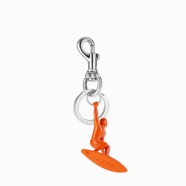 Engraved surfer keychain charm