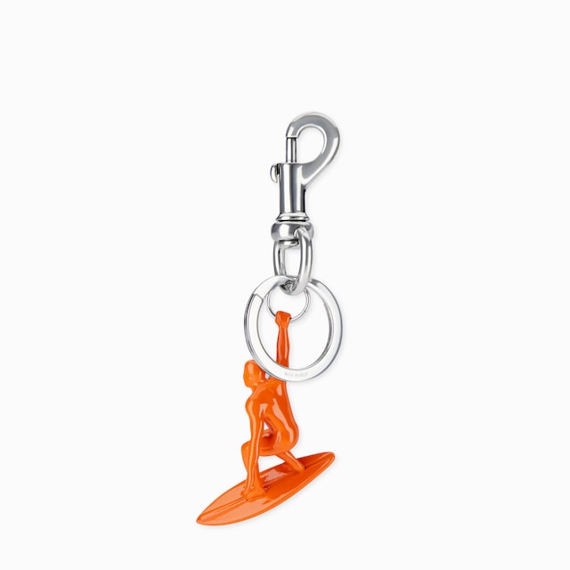 Engraved surfer keychain charm