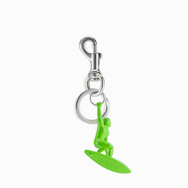 Engraved surfer keychain charm