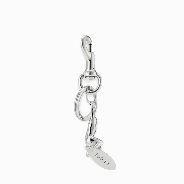 Engraved surfer keychain charm