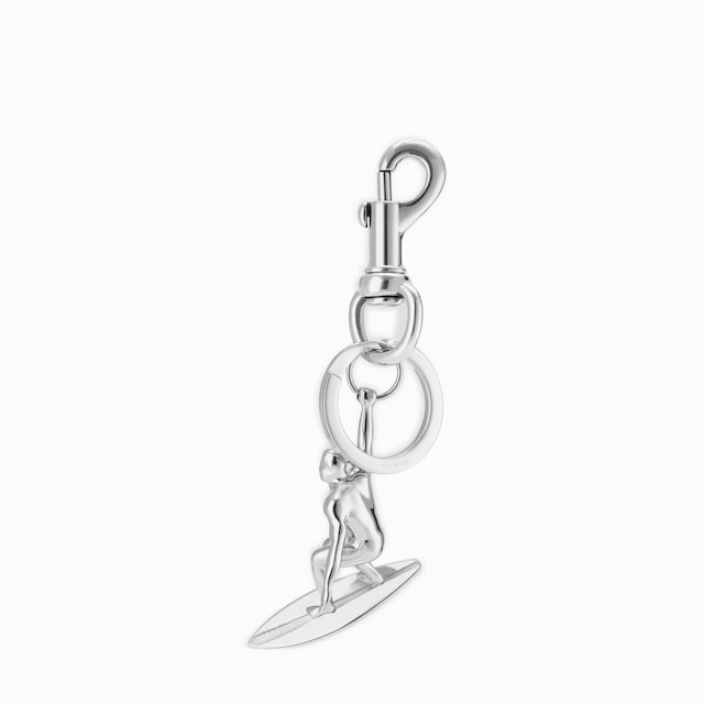 Engraved surfer keychain charm