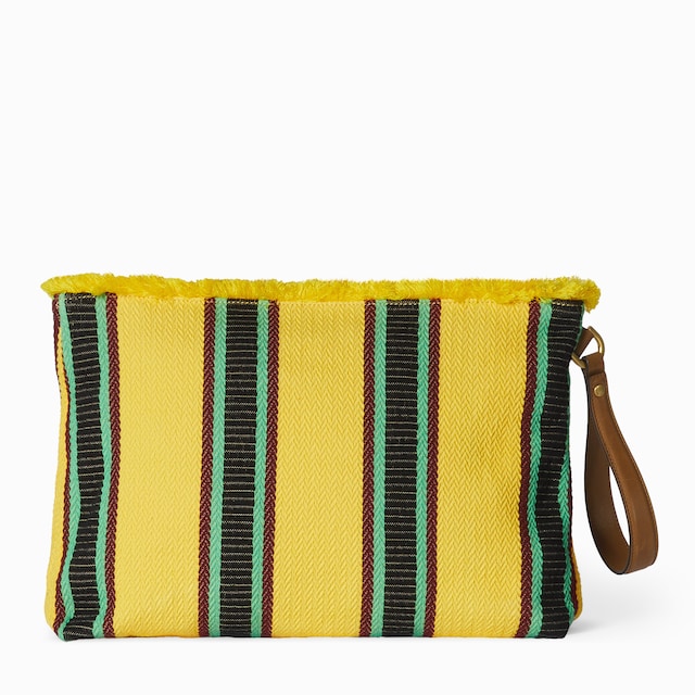 Pouch in tessuto ricamato misura grande