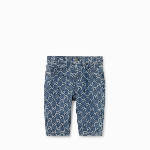 Baby GG denim jacquard pants