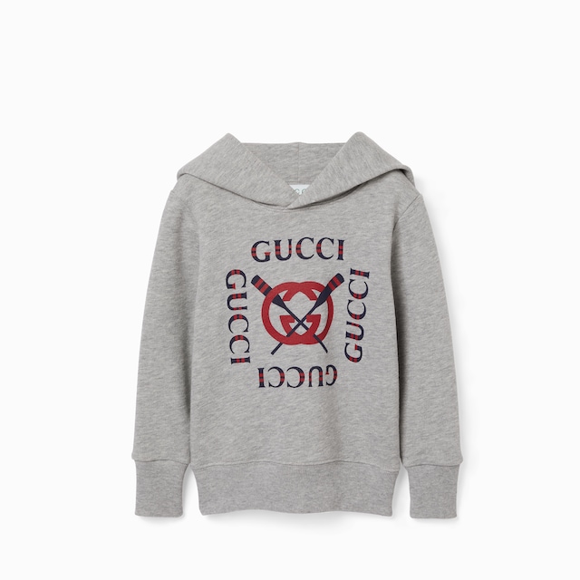 Children's cotton hooded sweatshirt in dark blue | GUCCI® US