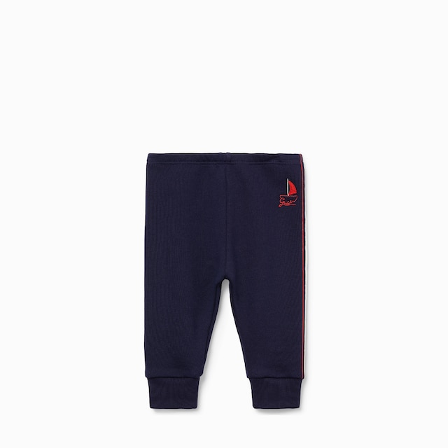 Baby embroidered cotton jersey pants