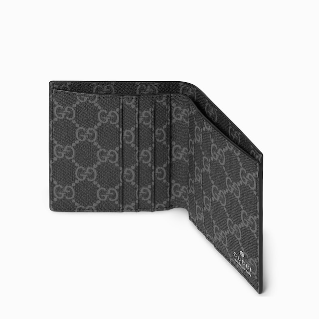 Portefeuille à rabat GG Emblem avec tissu GG