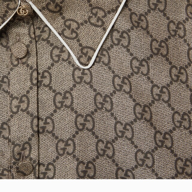 Printed silk twill shirt