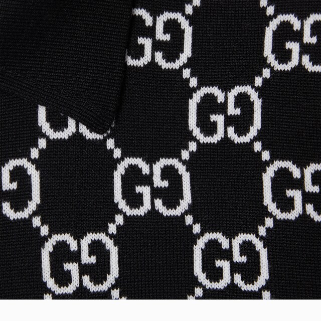 Reversible GG wool jacquard polo shirt