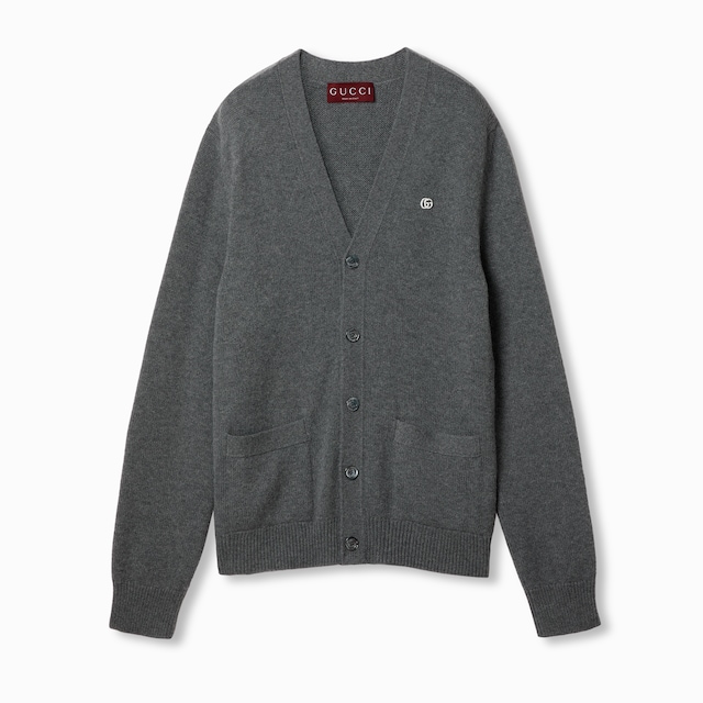 Embroidered wool cashmere cardigan