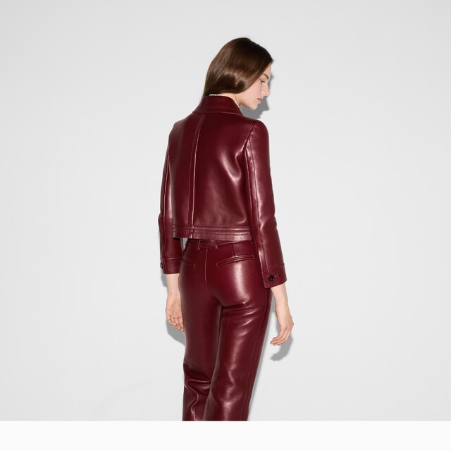 Leather jacket with Horsebit detail - image 4
