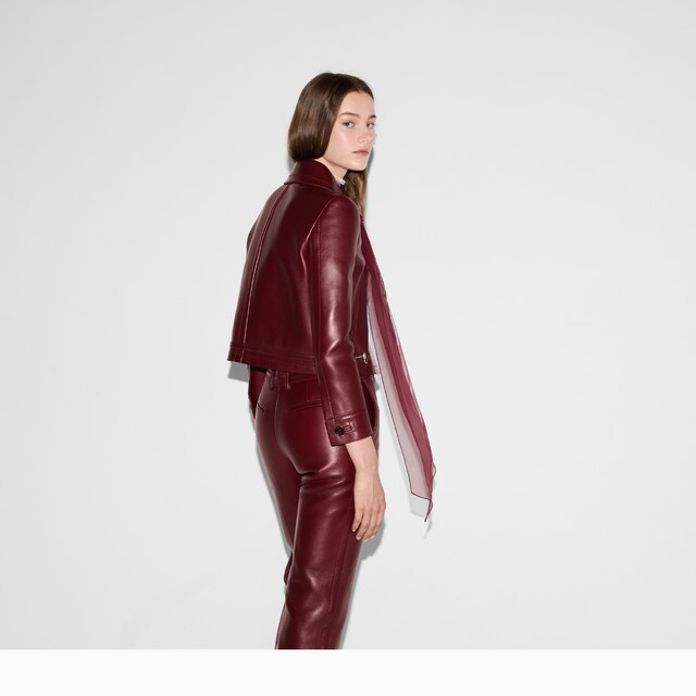 Leather jacket with Horsebit detail - image 2