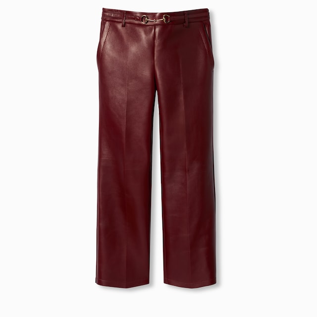 Leather pant with Horsebit detail