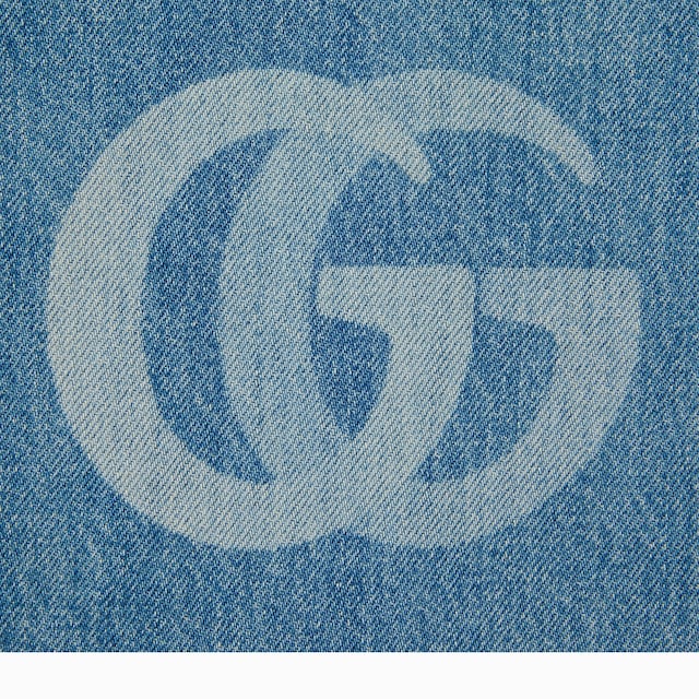 Lasered Double G denim pant