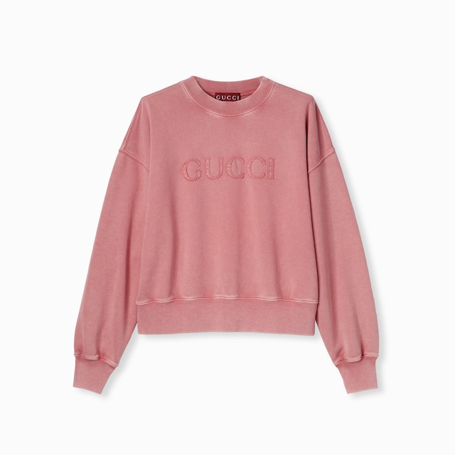 Embroidered cotton jersey sweatshirt
