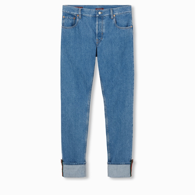 Pantaloni in denim dal taglio affusolato