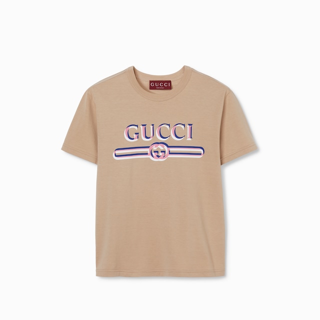 GUCCI ロゴ オーバーサイズ コットン Tシャツブラック コットン