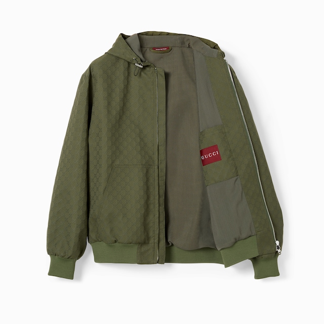 Veste à capuche en coton indéchirable à motif GG
