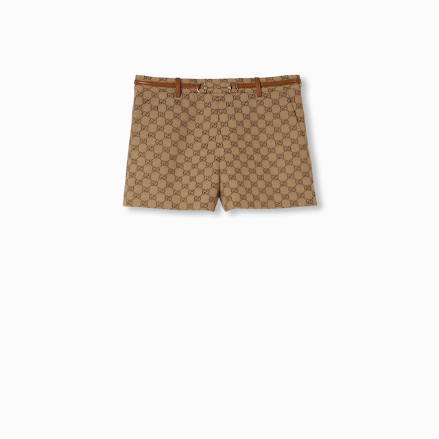กางเกงขาสั้น GG canvas shorts with Horsebit