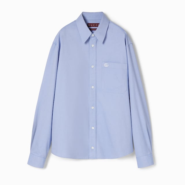 Embroidered Oxford cotton shirt