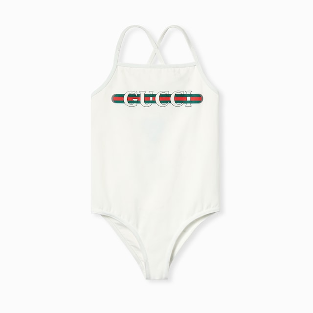 水着・水泳用品 Gucci children 4y Girl's Gucci Blue One-Piece Swimsuit L87331 Little Girls