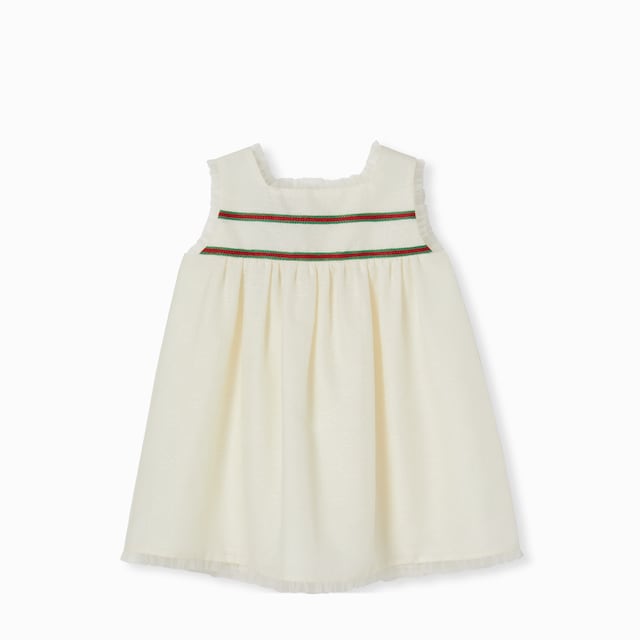 Baby GG cotton dress with Web