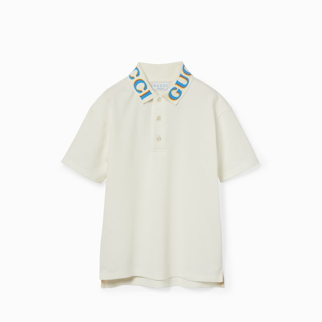 Children's printed cotton polo shirt