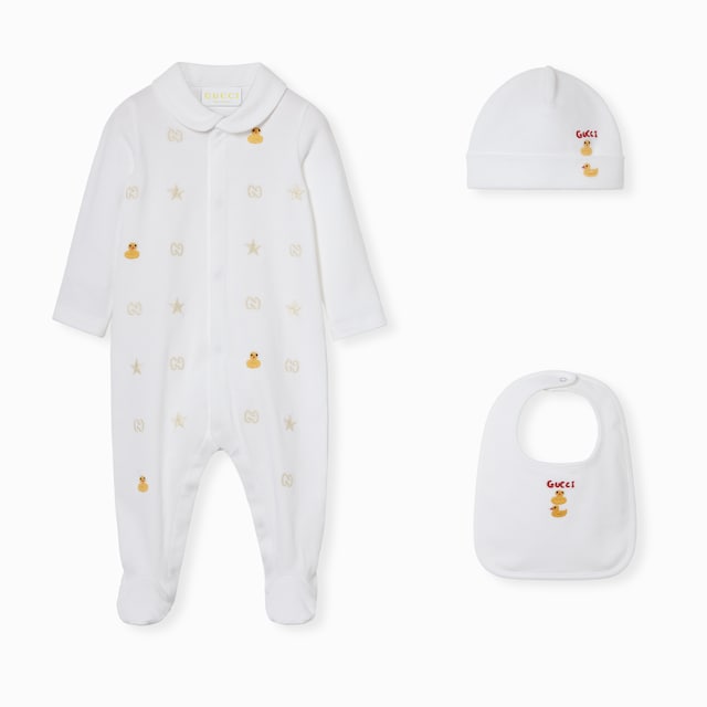 Baby printed cotton three-piece gift set