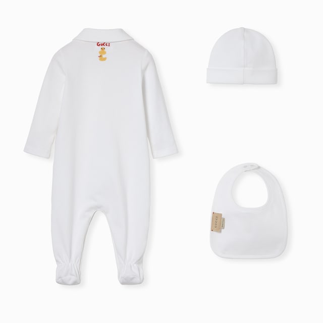 Baby printed cotton three-piece gift set