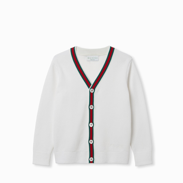 Children's embroidered cotton cardigan